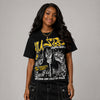 Black Tour Yellow AJ 4 Thunder DopeSkill Oversize Print T-Shirt No Money No Lust Graphic