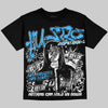 Jordan 11 University Blue DopeSkill Oversize Print T-Shirt No Money No Lust Graphic Streetwear - Black