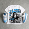 UNC 11s DopeSkill Oversize Print T-Shirt No Money No Lust Graphic
