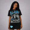 University Blue 14s DopeSkill Oversize Print T-Shirt No Money No Lust Graphic