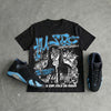 University Blue 14s DopeSkill Oversize Print T-Shirt No Money No Lust Graphic