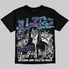 Jordan 8 Aqua DopeSkill Oversize Print T-Shirt No Money No Lust Graphic Streetwear - Black