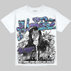 Jordan 8 Aqua DopeSkill Oversize Print T-Shirt No Money No Lust Graphic Streetwear - White
