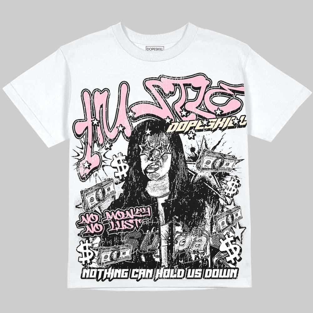 Jordan 4 Iced Carmine DopeSkill Oversize Print T-Shirt No Money No Lust Graphic Streetwear - White