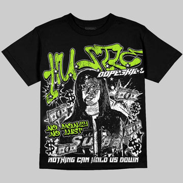 Max 95 Big Bubble Neon Yellow DopeSkill Oversize Print T-Shirt No Money No Lust Graphic Streetwear - Black