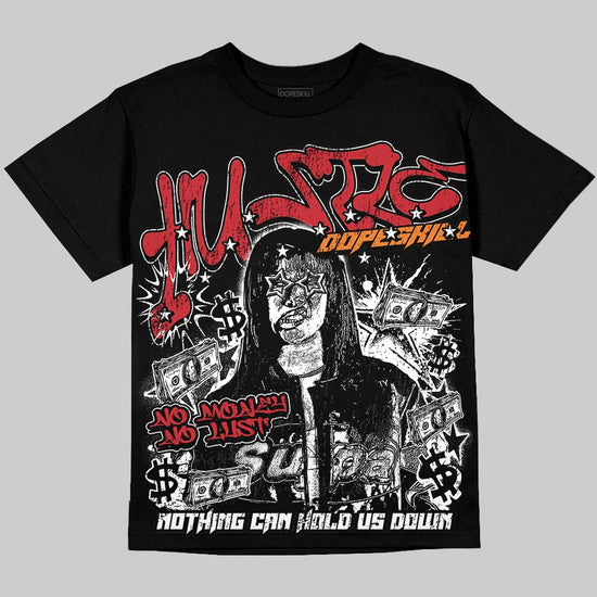 Jordan 5 Sunset DopeSkill Oversize Print T-Shirt No Money No Lust Graphic Streetwear - Black