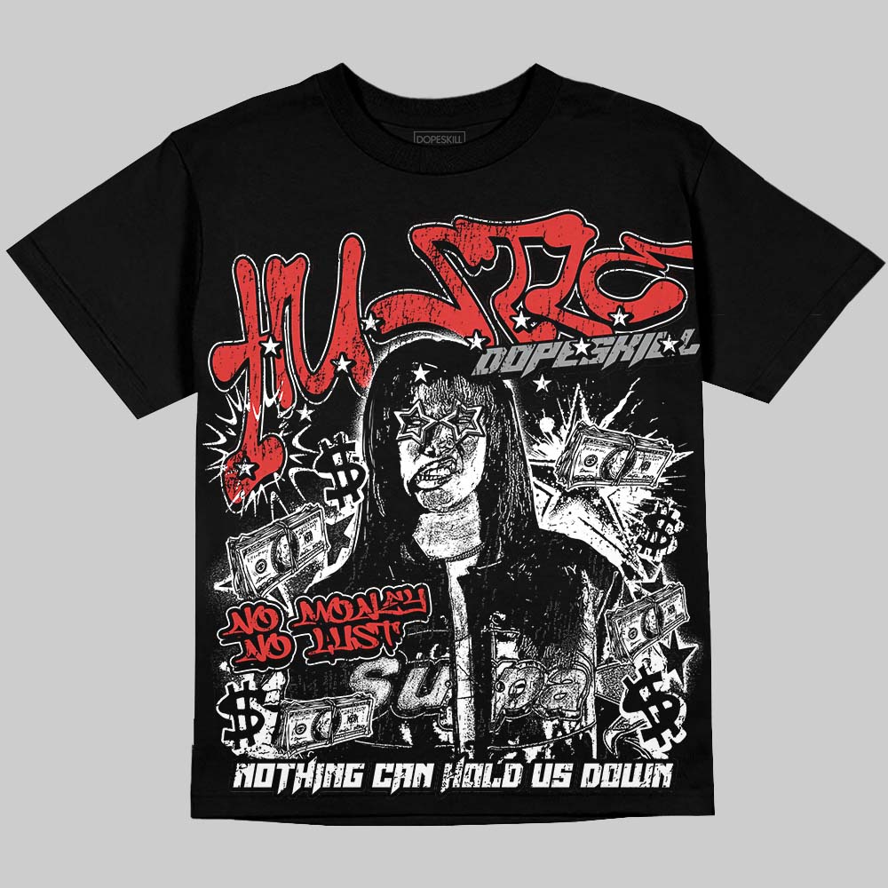 Jordan 4 Toro Bravo DopeSkill Oversize Print T-Shirt No Money No Lust Graphic Streetwear - black