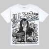 Jordan 5 White Metallic DopeSkill Oversize Print T-Shirt No Money No Lust Graphic Streetwear - White