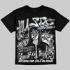Jordan 5 White Metallic DopeSkill Oversize Print T-Shirt No Money No Lust Graphic Streetwear - Black