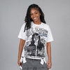 White Metallic 5s DopeSkill Oversize Print T-Shirt No Money No Lust Graphic