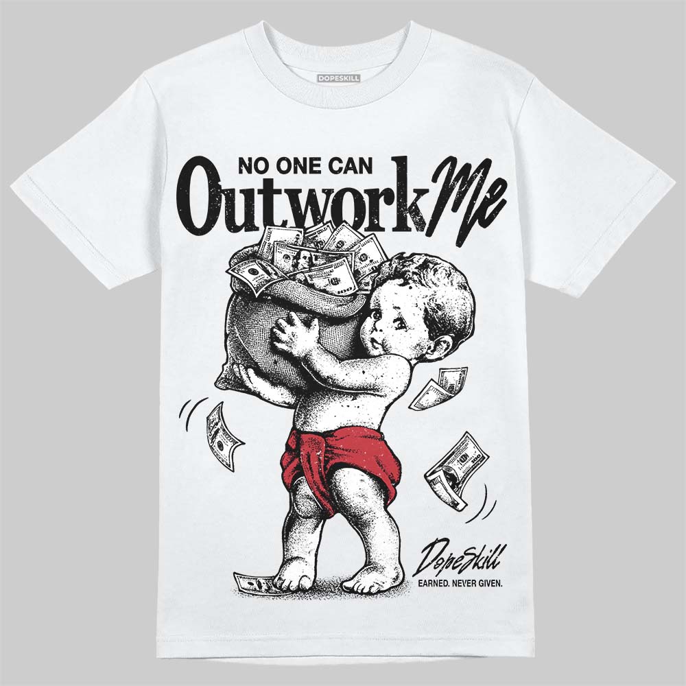 Dunk Panda White Black DopeSkill T-Shirt No One Can Outwork Me Graphic Streetwear - White 