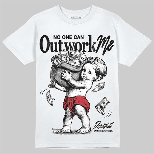 Dunk Panda White Black DopeSkill T-Shirt No One Can Outwork Me Graphic Streetwear - White 