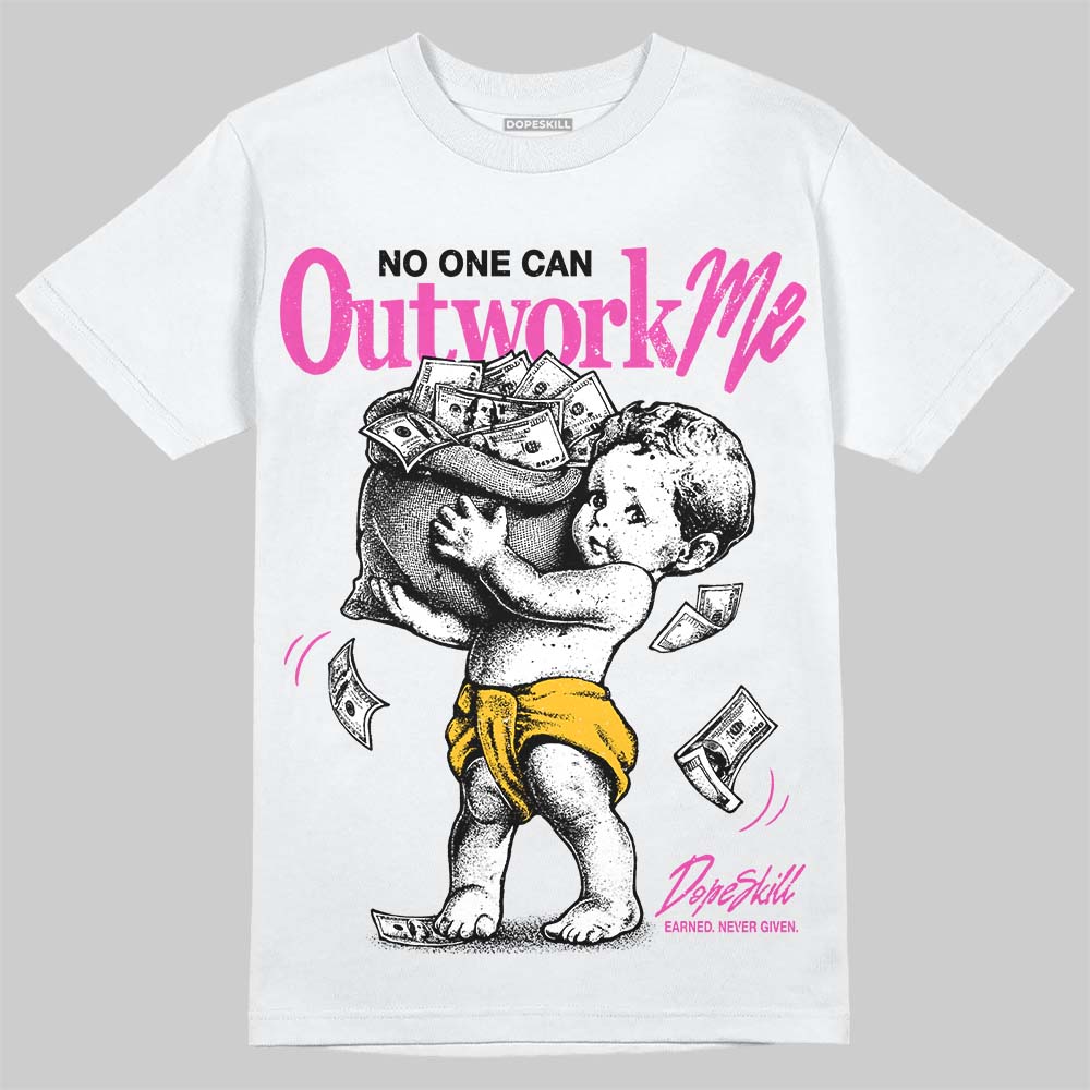 Jordan 4 Comic DopeSkill T-Shirt No One Can Outwork Me Graphic Streetwear - White 