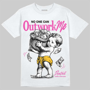 Jordan 4 Comic DopeSkill T-Shirt No One Can Outwork Me Graphic Streetwear - White 