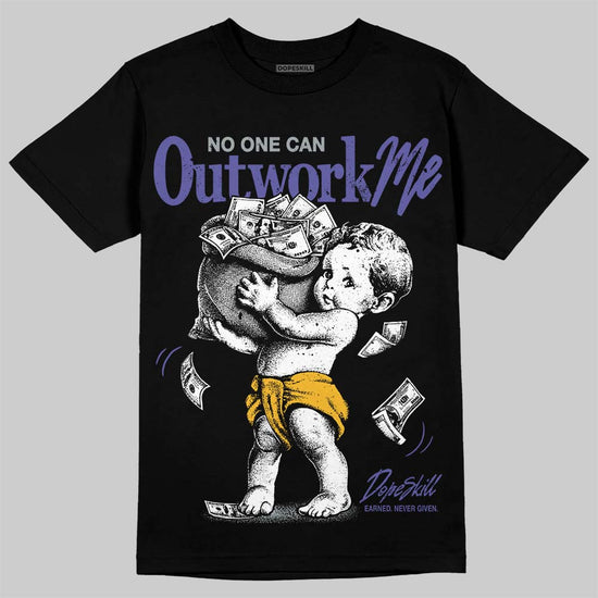 Jordan 4 Lakers DopeSkill T-Shirt No One Can Outwork Me Graphic Streetwear - Black
