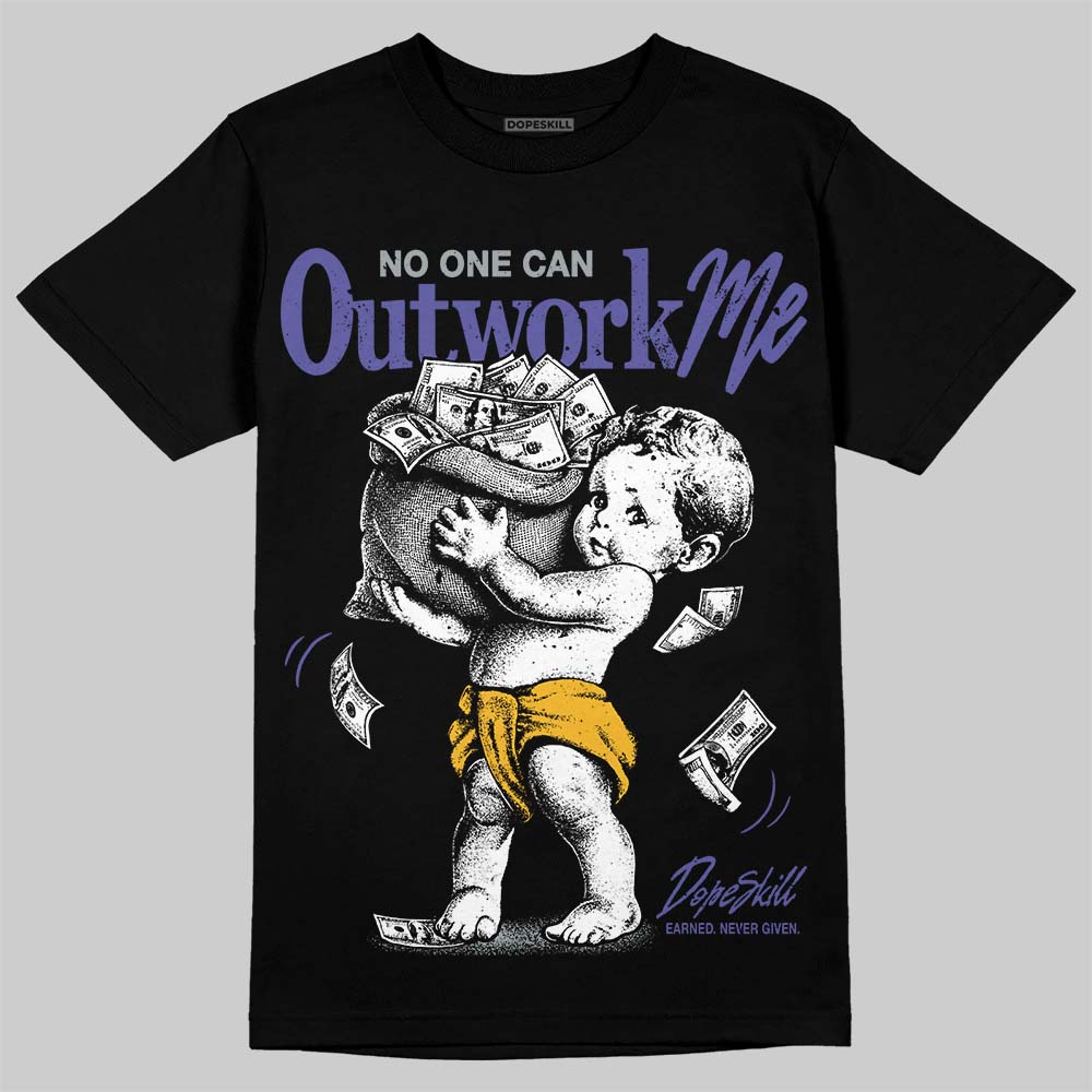 Jordan 4 Lakers DopeSkill T-Shirt No One Can Outwork Me Graphic Streetwear - Black