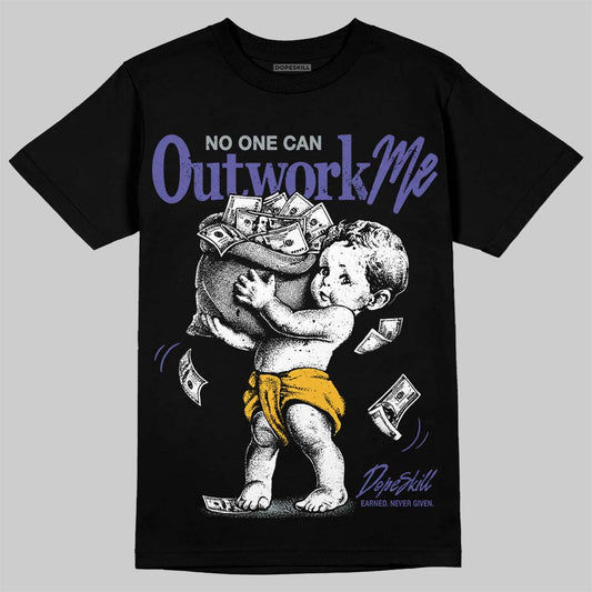 Jordan 4 Lakers DopeSkill T-Shirt No One Can Outwork Me Graphic Streetwear - Black