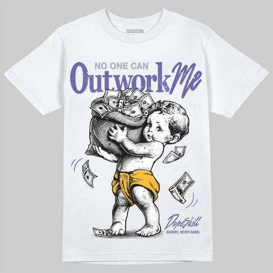 Jordan 4 Lakers DopeSkill T-Shirt No One Can Outwork Me Graphic Streetwear - White