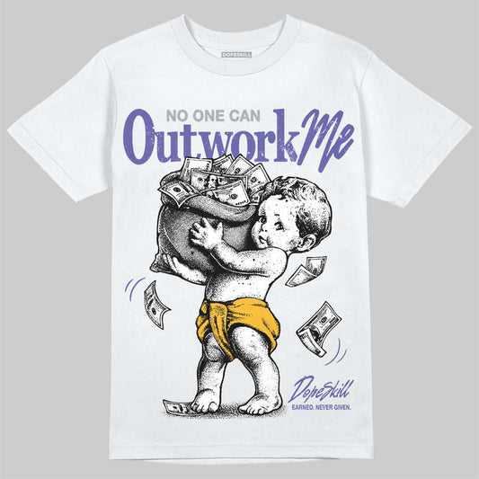 Jordan 4 Lakers DopeSkill T-Shirt No One Can Outwork Me Graphic Streetwear - White