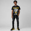 Black Tour Yellow AJ 4 Thunder DopeSkill T-Shirt No One Can Outwork Me Graphic