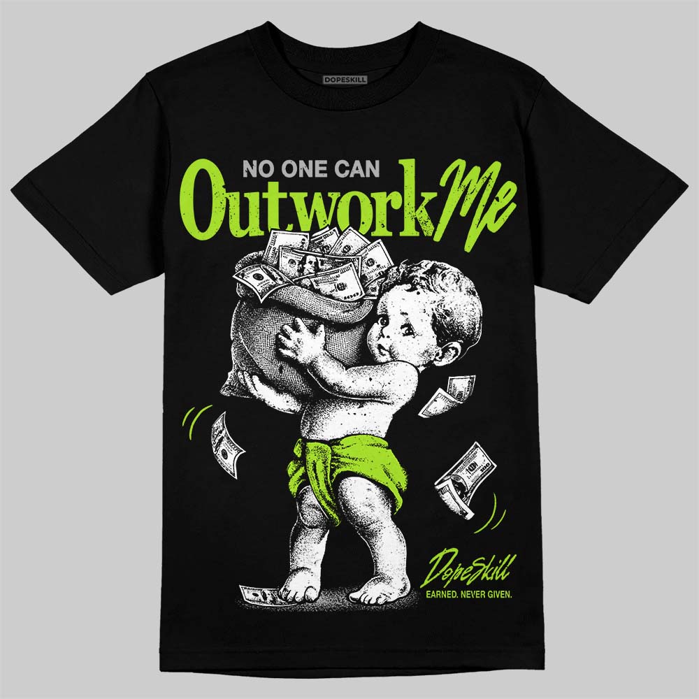 Max 95 Big Bubble Neon Yellow DopeSkill T-Shirt No One Can Outwork Me Graphic Streetwear - Black