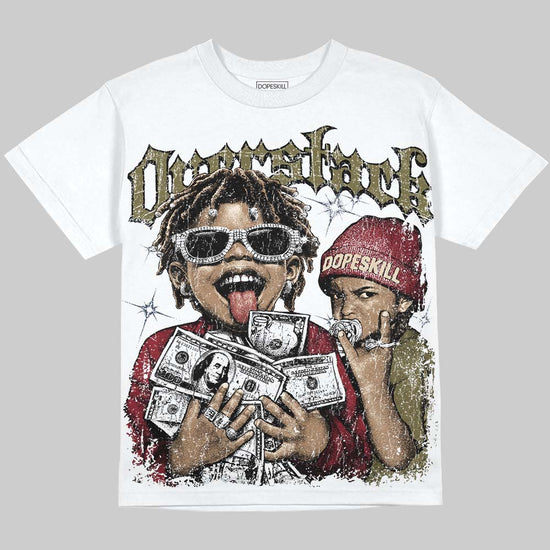 Dunk Dark Team Red Burgundy Crush DopeSkill Oversize Print T-Shirt Overstack Graphic Streetwear - White