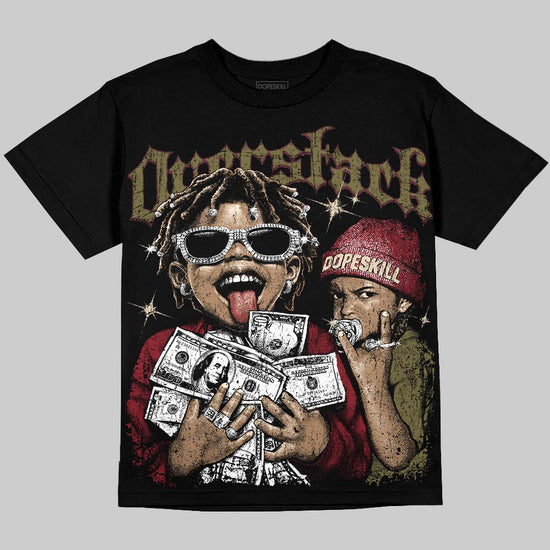 Dunk Dark Team Red Burgundy Crush DopeSkill Oversize Print T-Shirt Overstack Graphic Streetwear - Black