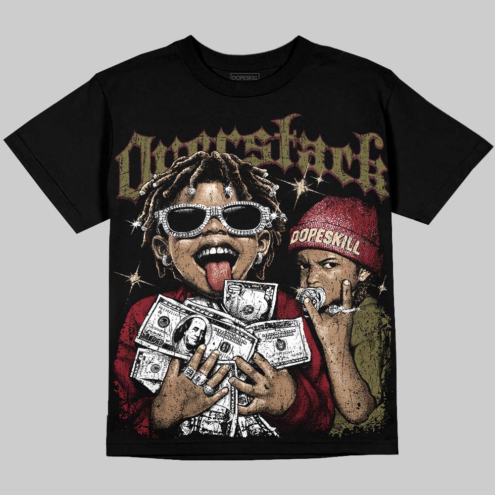 Dunk Dark Team Red Burgundy Crush DopeSkill Oversize Print T-Shirt Overstack Graphic Streetwear - Black