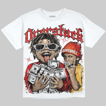 Dunk Gym Red DopeSkill Oversize Print T-Shirt Overstack Graphic Streetwear - White