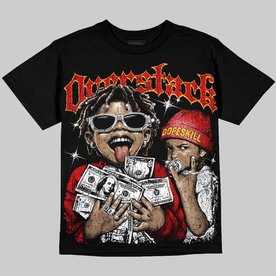 Dunk Gym Red DopeSkill Oversize Print T-Shirt Overstack Graphic Streetwear - Black
