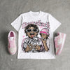 Dunk Pink Foam DopeSkill Oversize Print T-Shirt Overstack Graphic