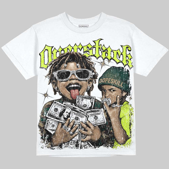 Foamposite Pro Green Camo DopeSkill Oversize Print T-Shirt Overstack Graphic Streetwear - White