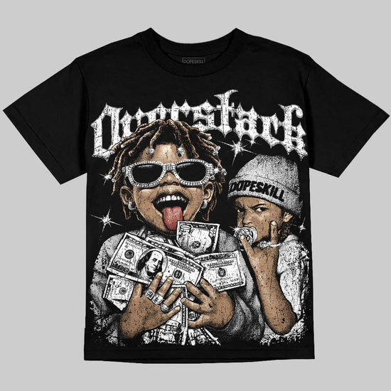 Foamposite One “Triple White DopeSkill Oversize Print T-Shirt Overstack Graphic Streetwear - Black