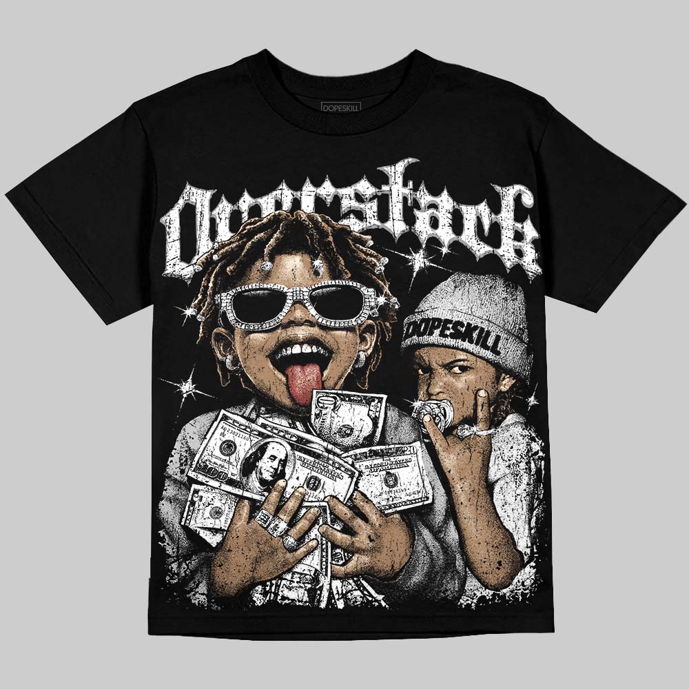 Foamposite One “Triple White DopeSkill Oversize Print T-Shirt Overstack Graphic Streetwear - Black