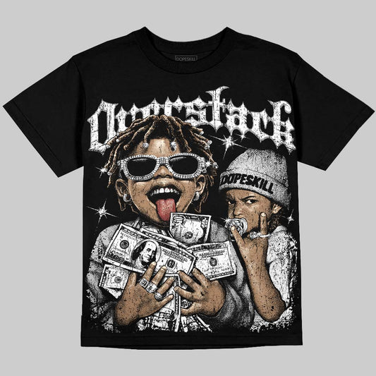 Foamposite One “Triple White DopeSkill Oversize Print T-Shirt Overstack Graphic Streetwear - Black