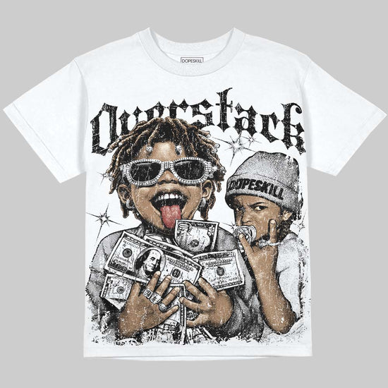 Foamposite One “Triple White DopeSkill Oversize Print T-Shirt Overstack Graphic Streetwear - White