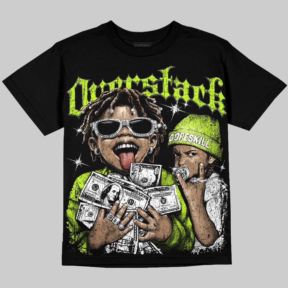 Foamposite One Voltage DopeSkill Oversize Print T-Shirt Overstack Graphic Streetwear - Black