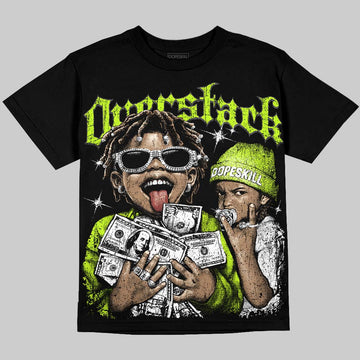 Foamposite One Voltage DopeSkill Oversize Print T-Shirt Overstack Graphic Streetwear - Black
