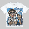 Foamposite Pro University Blue DopeSkill Oversize Print T-Shirt Overstack Graphic Streetwear - White