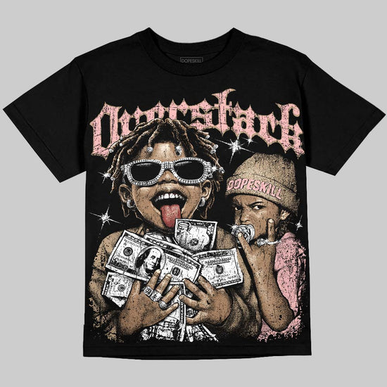 Air Force 1 Linen DopeSkill Oversize Print T-Shirt Overstack Graphic Streetwear - Black