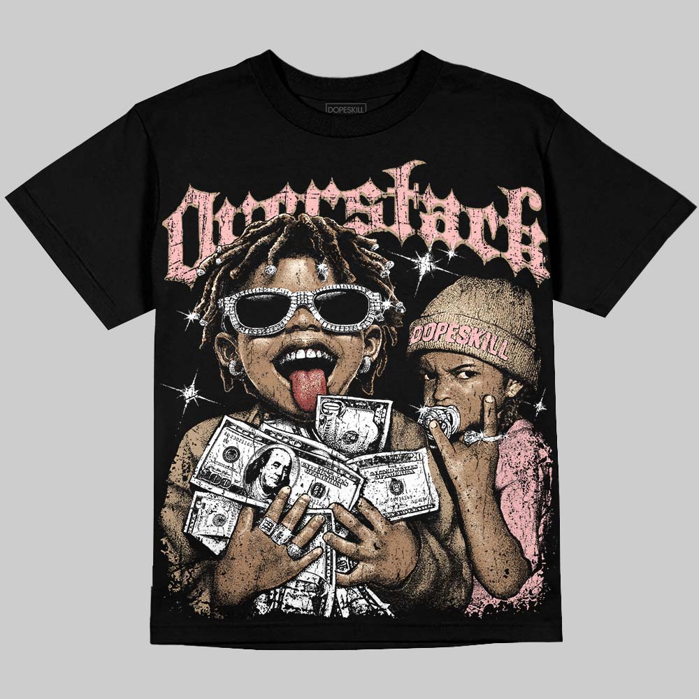 Air Force 1 Linen DopeSkill Oversize Print T-Shirt Overstack Graphic Streetwear - Black