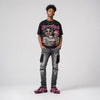 Gel-1130 Pink Glo Black DopeSkill Oversize Print T-Shirt Overstack Graphic