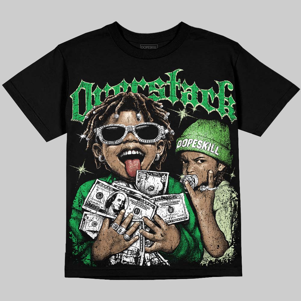 Jumpman Jack “Green Spark” DopeSkill Oversize Print T-Shirt Overstack Graphic Streetwear - White 