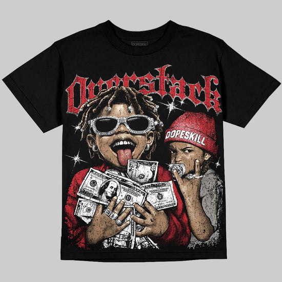 Max 95 Big Bubble “Comet Red” DopeSkill Oversize Print T-Shirt Overstack Graphic Streetwear - Black