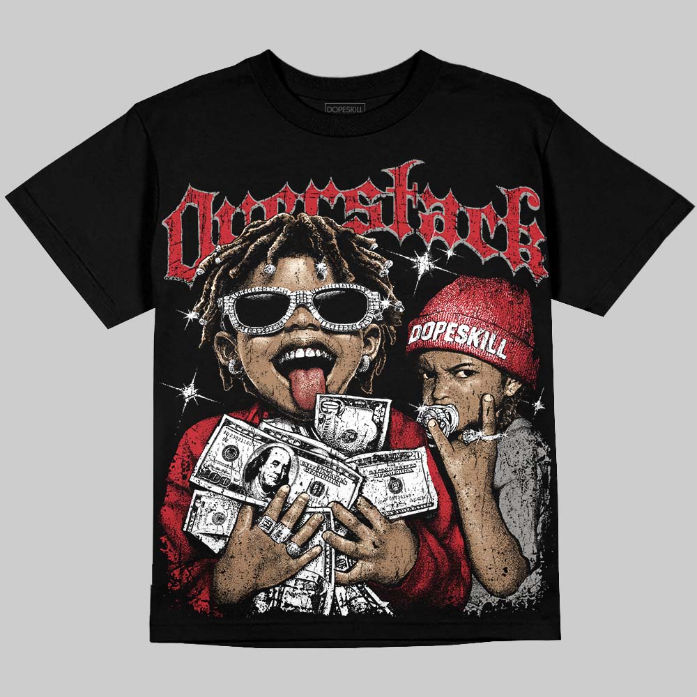 Max 95 Big Bubble “Comet Red” DopeSkill Oversize Print T-Shirt Overstack Graphic Streetwear - Black