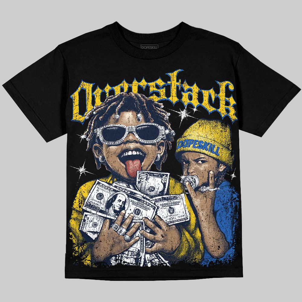 Dunk Vintage Michigan DopeSkill Oversize Print T-Shirt Overstack Graphic Streetwear - Black