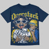 Dunk Vintage Michigan DopeSkill Oversize Print T-Shirt Overstack Graphic Streetwear - Navy