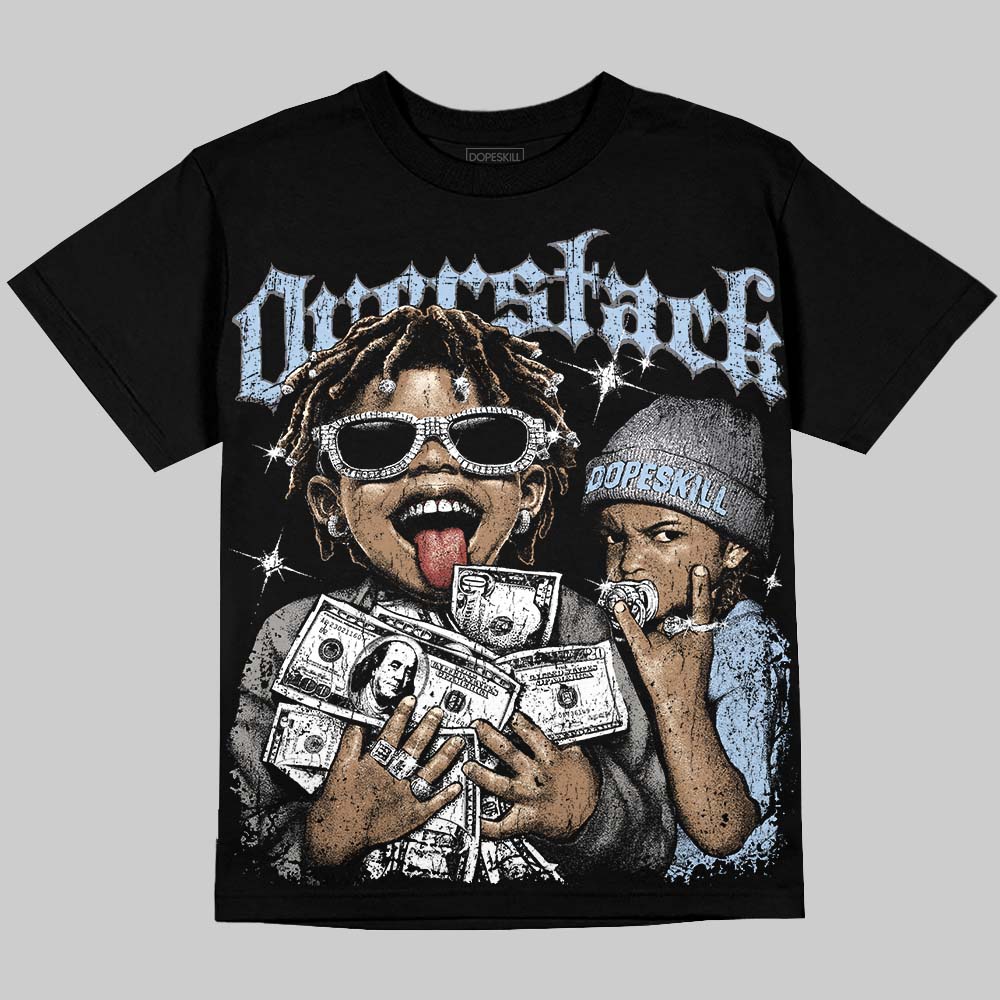 NB 2000 “Silver/Blue” DopeSkill Oversize Print T-Shirt Overstack Graphic Streetwear - Black