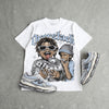 NB 2000 “Silver/Blue” DopeSkill Oversize Print T-Shirt Overstack Graphic