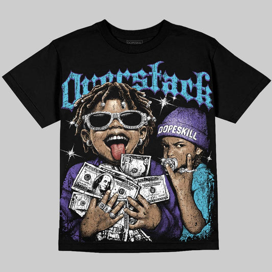 Jordan 8 Aqua DopeSkill Oversize Print T-Shirt Overstack Graphic Streetwear - Black